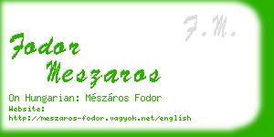 fodor meszaros business card